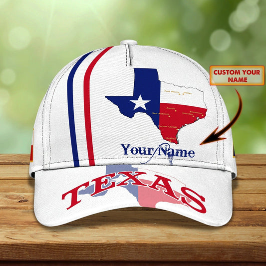 Customized Texas Baseball Cap, Texas Cap, American Strong Support Texas Classic 3D Cap Hat CO0388