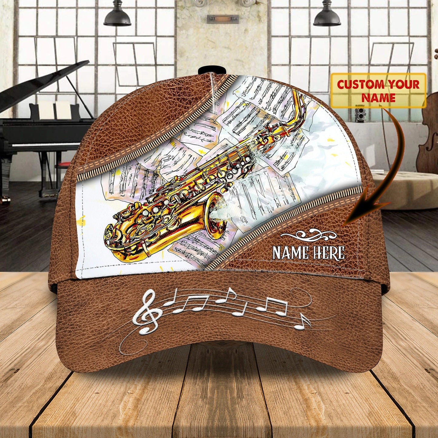 Customized 3D Baseball Saxophone Cap For Musican, To My Boyfriend Friend Playing Saxophone, Saxophone Cap CO0447