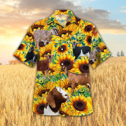 Sunflower Nubian Goat Hawaiian Shirt HO5436