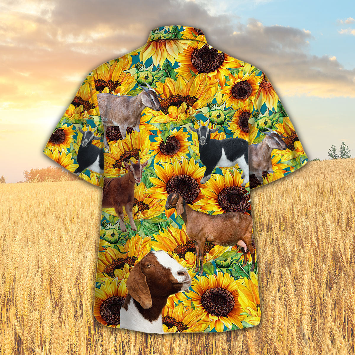 Sunflower Nubian Goat Hawaiian Shirt HO5436