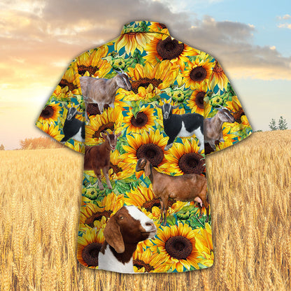 Sunflower Nubian Goat Hawaiian Shirt HO5436