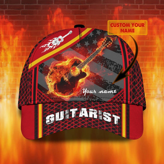 Personalized Beautiful Guitar Full Print Cap Hat For Adult, Colorful Classic 3D Guitar Cap For Musican CO0432