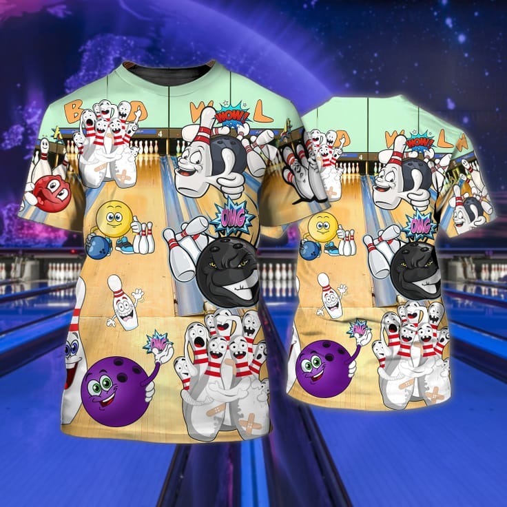 Custom 3D Bowling Tshirts For Men Women BOT0037