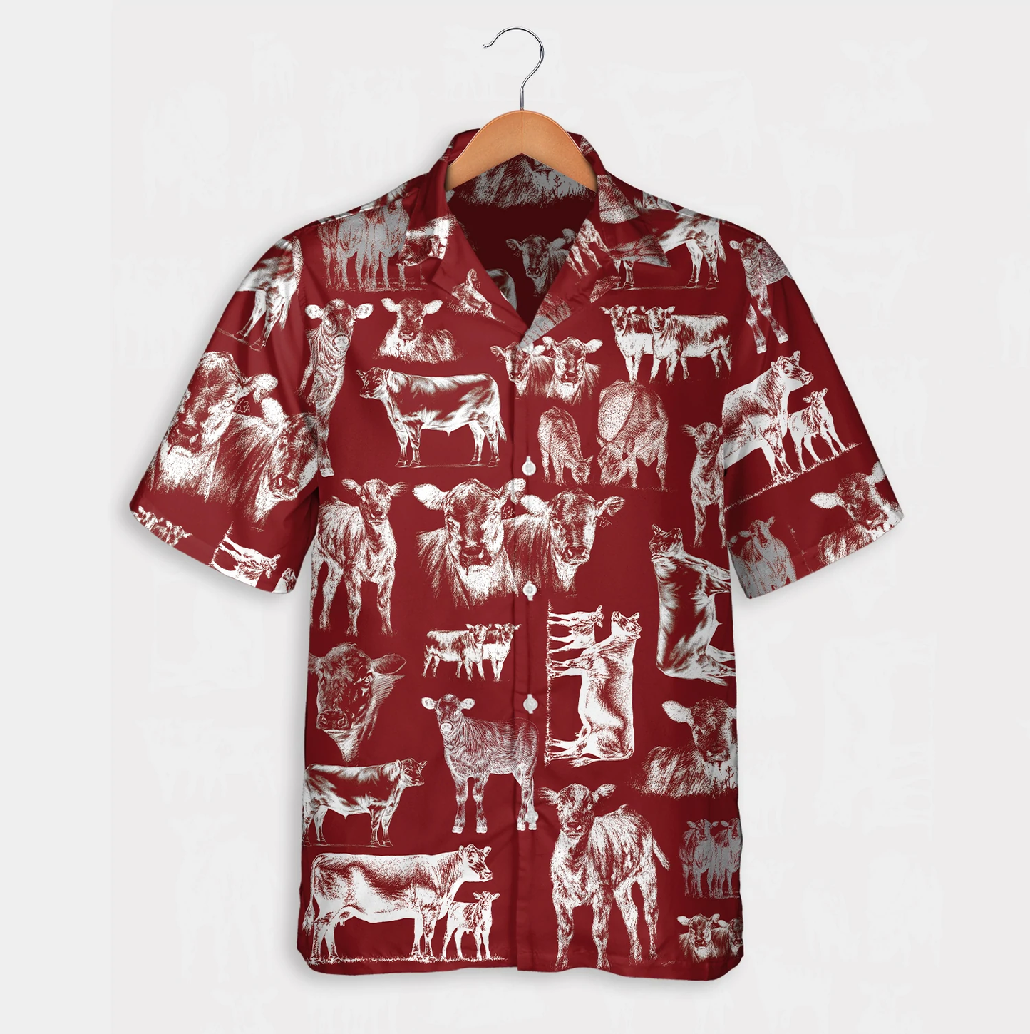 Cattle pattern blue, red, green Hawaiian Shirt, Summer gift, Short Sleeve Aloha Beach Shirt HO1047