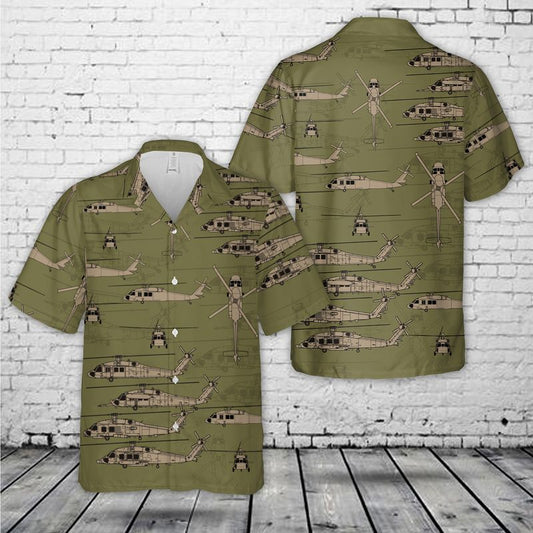 Sikorsky uh-60 black hawk Silhouette Hawaiian Shirt HO3192