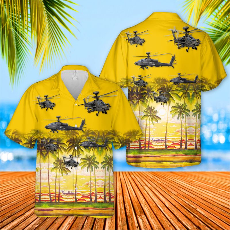 US Army Boeing AH-64 Apache Hawaiian Shirt HO3083