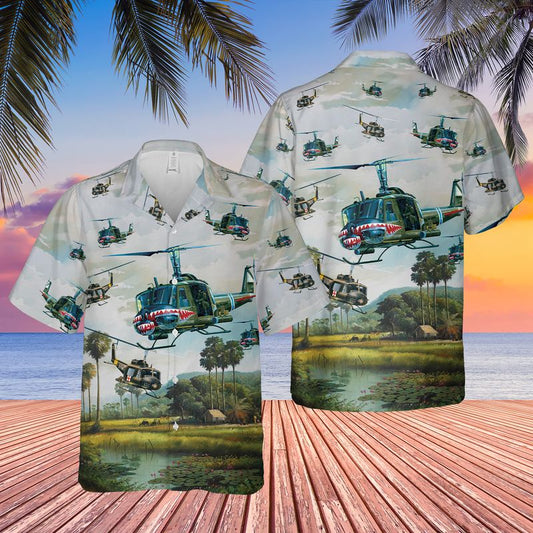 US Army UH-1 Iroquois Huey Hawaiian Shirt HO3113
