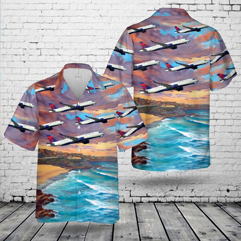 Delta Air Lines Airbus A220-300 Hawaiian Shirt, Hawaiian shirt for men, dad husband veteran HO3777
