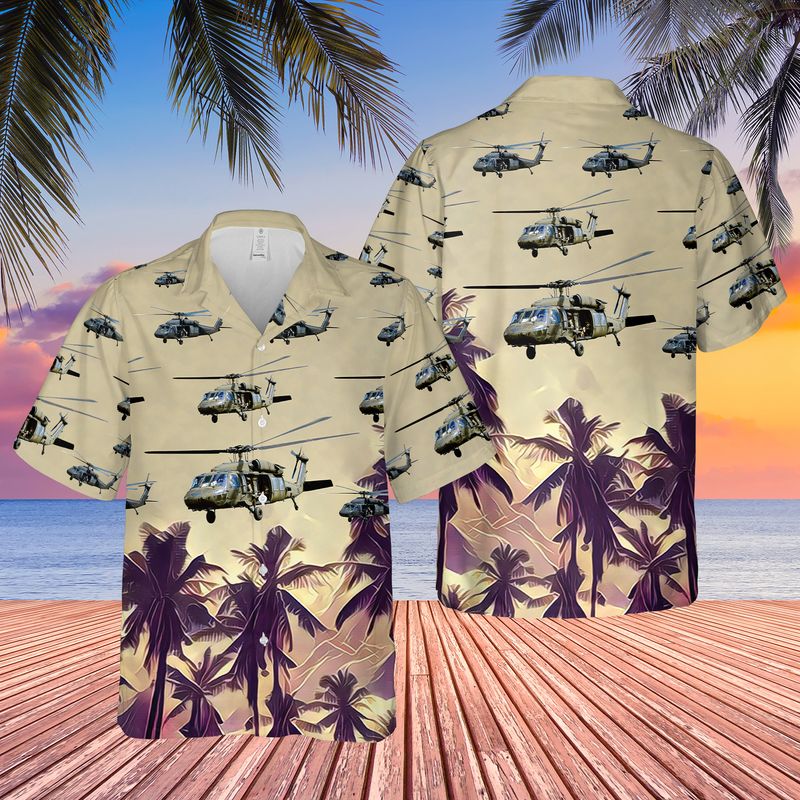 US Army Sikorsky UH-60 Black Hawk Helicopter Hawaiian Shirt HO3099