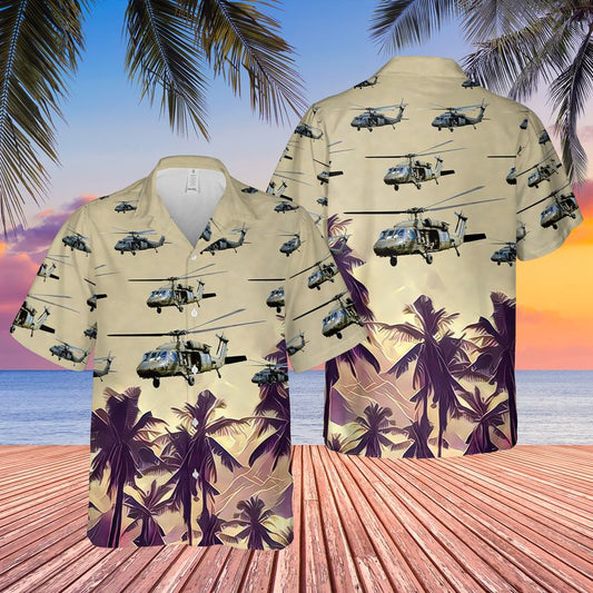 US Army Sikorsky UH-60 Black Hawk Helicopter Hawaiian Shirt HO3099