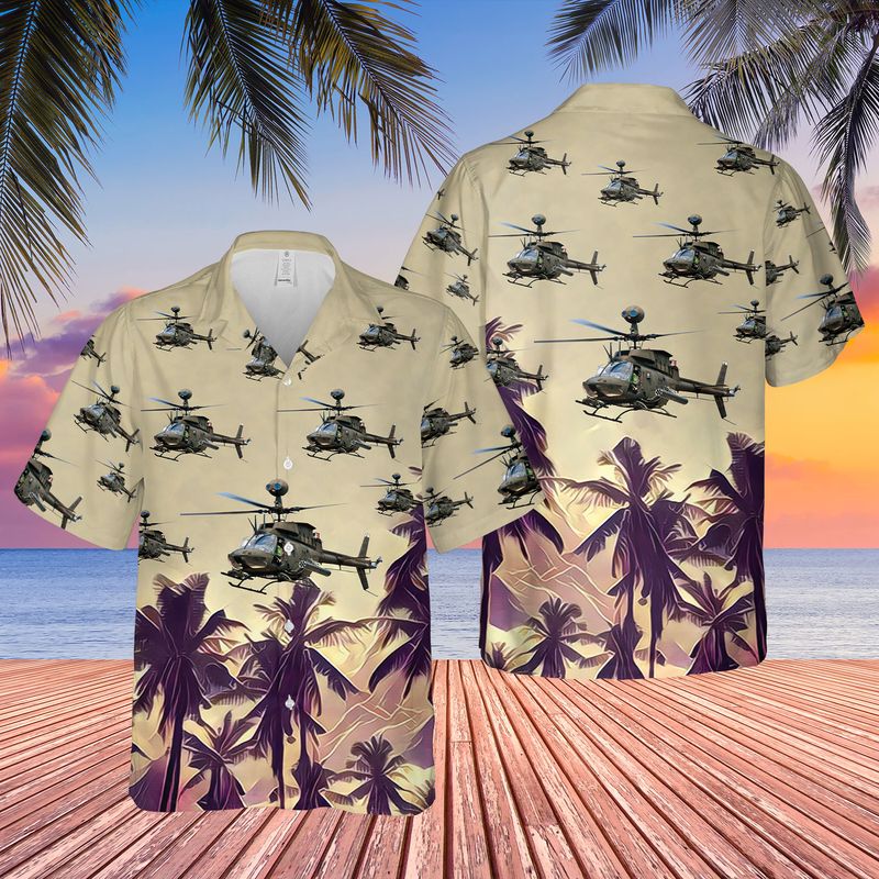 US Army Bell OH-58 Kiowa Hawaiian Shirt HO3087
