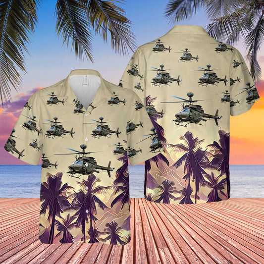 US Army Bell OH-58 Kiowa Hawaiian Shirt HO3087