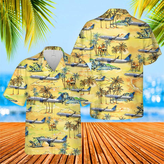 United Airlines Boeing 737-824 Hawaiian Shirt, Hawaiian shirt for men, dad husband veteran HO0123