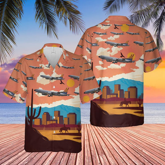 US Air Force Arizona Air National Guard Boeing KC-135R Stratotanker Hawaiian Shirt HO0306