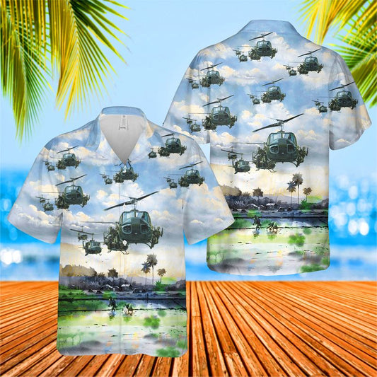US Army Bell UH-1 Huey Hawaiian Shirt HO3100