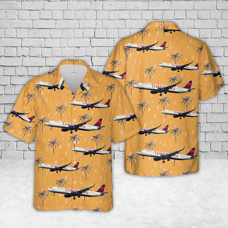 Delta Air Lines Airbus A321-211/W N391DN Thank You Livery Hawaiian Shirt HO3205