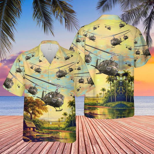 US Army Bell UH-1 Huey Hawaiian Shirt HO3074