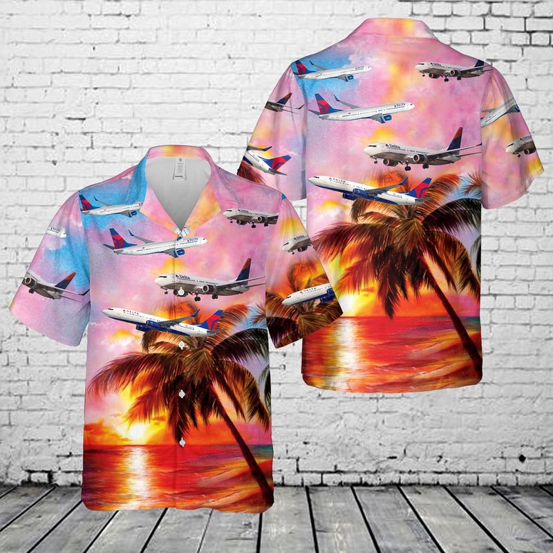 Boeing 737 Next Generation Delta Airlines Boeing 737-800 Hawaiian Shirt, Hawaiian shirt for men, dad husband veteran HO0304