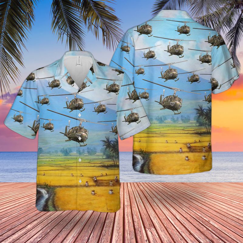 US Army Bell UH-1 Huey Hawaiian Shirt HO3086
