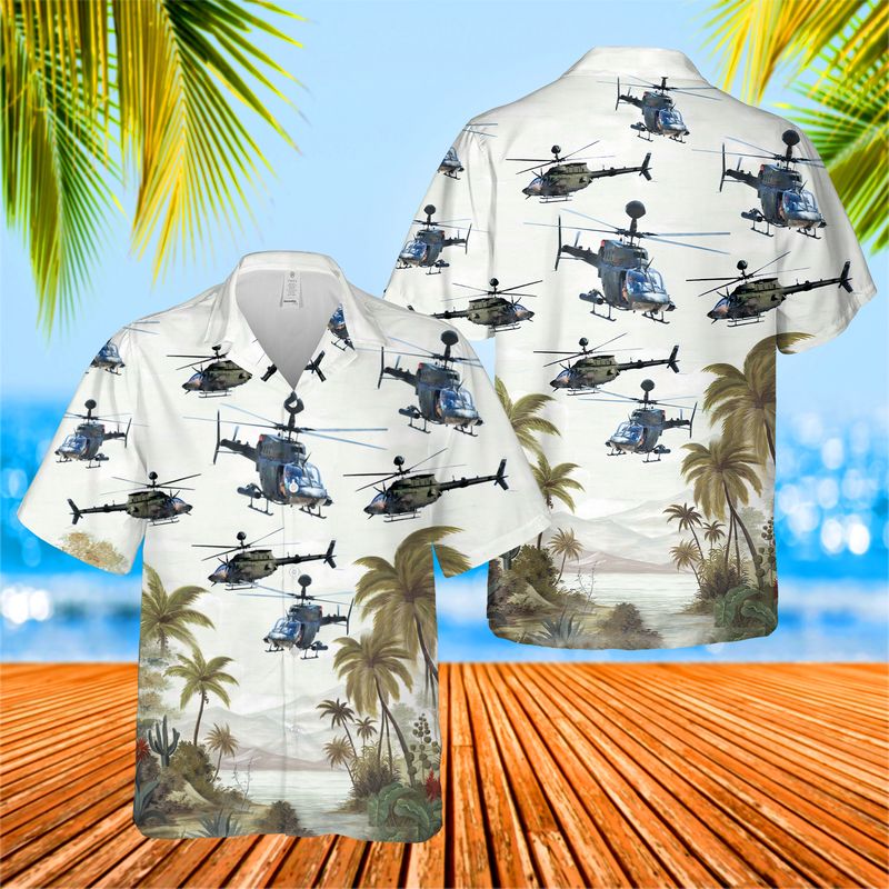 US Army Bell OH-58 Kiowa Hawaiian Shirt HO3102