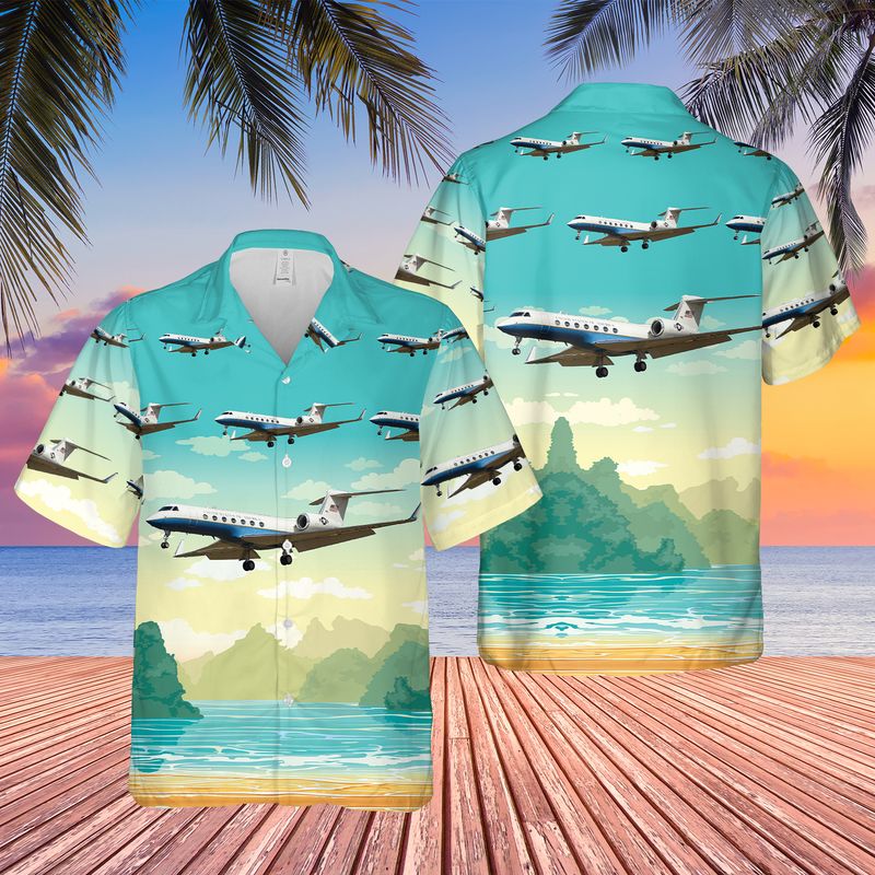 US Army Gulfstream C-37B Hawaiian Shirt HO3084