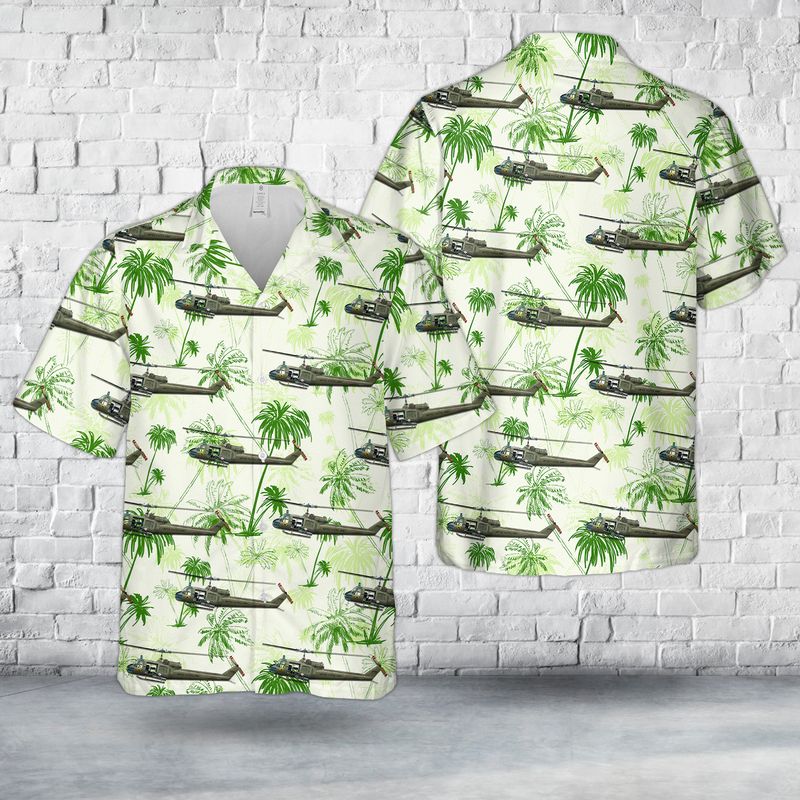 US Army UH-1C HUEY GUNNER 282nd Assault Helicopter Company Hawaiian Shirt HO3028