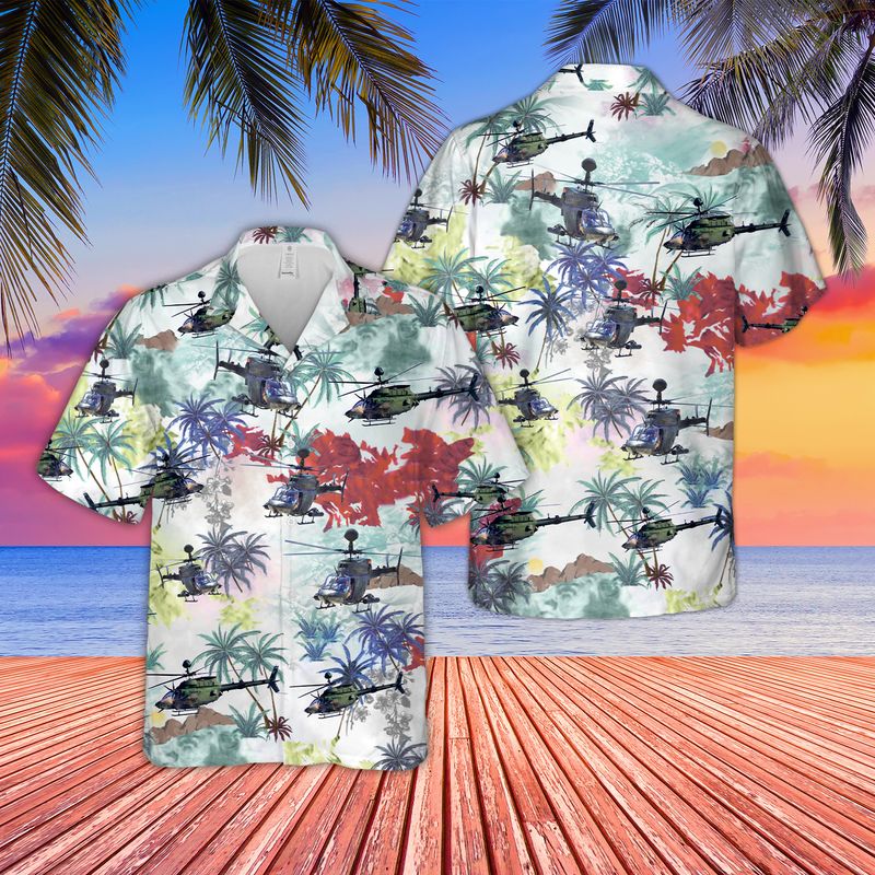US Army Bell OH-58 Kiowa Hawaiian Shirt HO3043