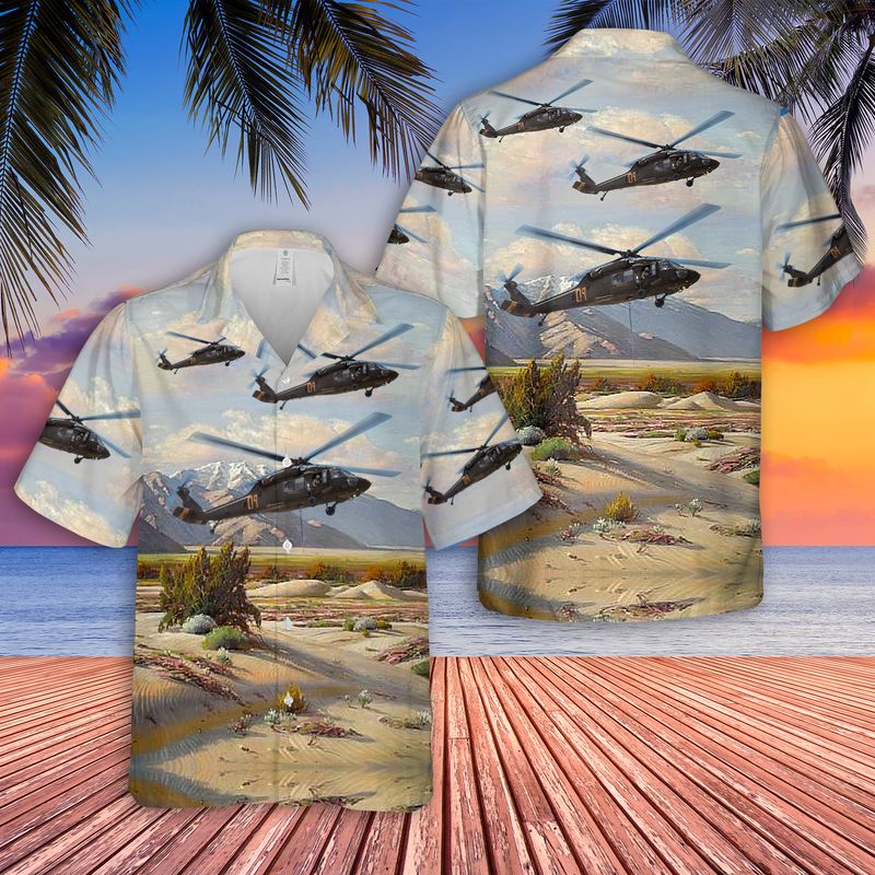 Wyoming Army National Guard UH-60 Black Hawk helicopter Hawaiian Shirt HO3063