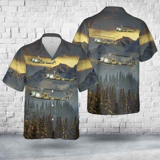 US Army 335th Assault Helicopter Company UH-1B Hawaiian Shirt HO3025