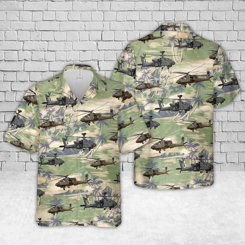 US Army Apache AH-64 Helicopter Hawaiian Shirt HO3195