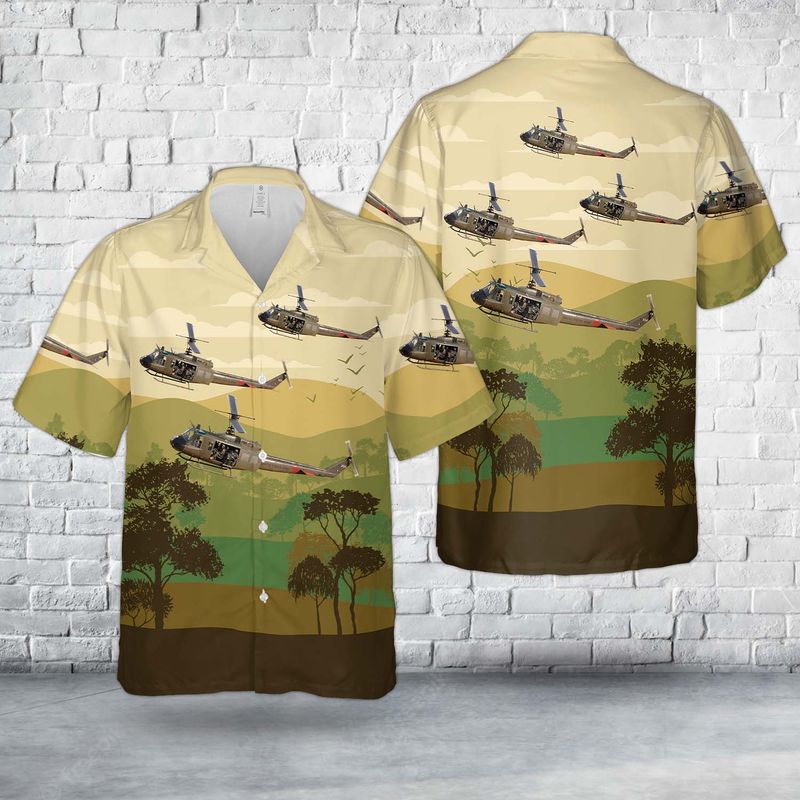 US Army Bell UH-1H Iroquois (205) Hawaiian Shirt HO3018