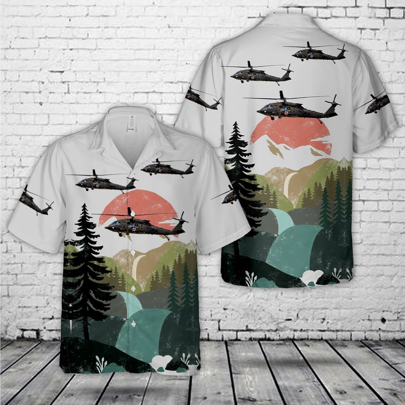 US Army Sikorsky UH-60M Blackhawk medevac helicopter Hawaiian Shirt HO3008