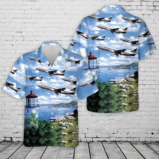 Delta Air Lines Lockheed L-1011-1 Tristar Hawaiian Shirt, Hawaiian shirt for men, dad husband veteran HO3770