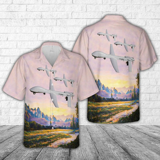 US Army MQ-1C Warrior UAV Hawaiian Shirt HO3022