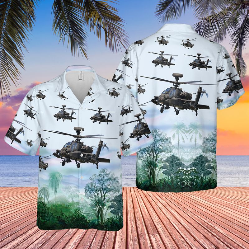 US Army Boeing AH-64 Apache Hawaiian Shirt HO3098
