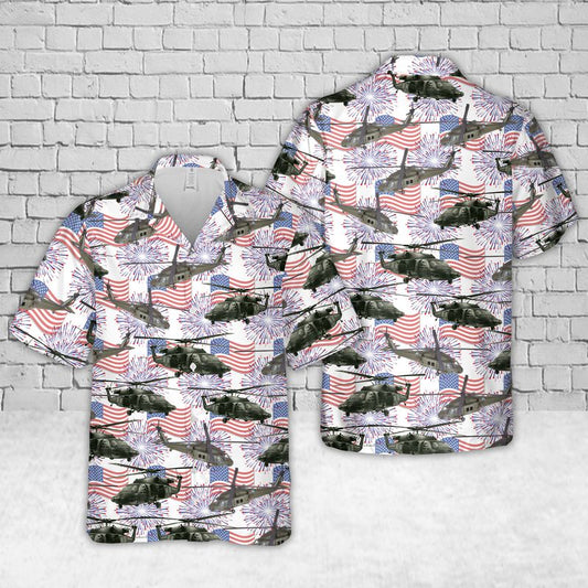 US Army Sikorsky UH-60 Black Hawk Hawaiian Shirt HO3115