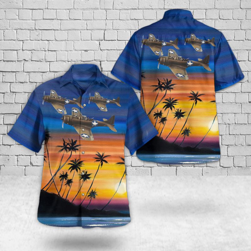 United States Army Air Forces Douglas A-24 Banshee Hawaiian Shirt HO3045