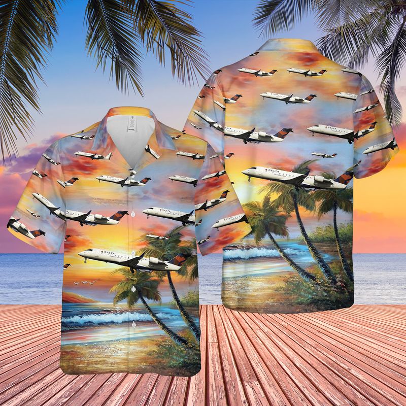 Endeavor Air Bombardier CRJ-200LR Hawaiian Shirt, Hawaiian shirt for men, dad husband veteran HO3773