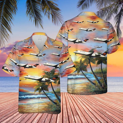 Endeavor Air Bombardier CRJ-200LR Hawaiian Shirt, Hawaiian shirt for men, dad husband veteran HO3773