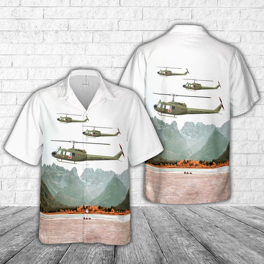 US Army 498th Medical Company UH-1D, 1967 MedEvac Air Ambulance Hawaiian Shirt HO3009