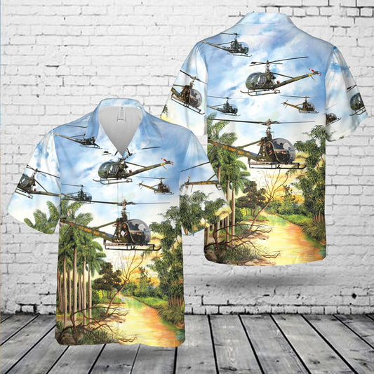 US Army Hiller OH-23 Raven Hawaiian Shirt HO3073