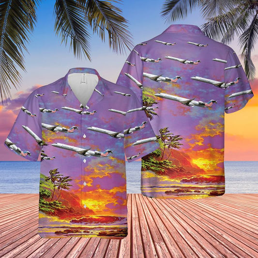 PSA Airlines Bombardier CRJ-900LR Hawaiian Shirt, Hawaiian shirt for men, dad husband veteran HO0033