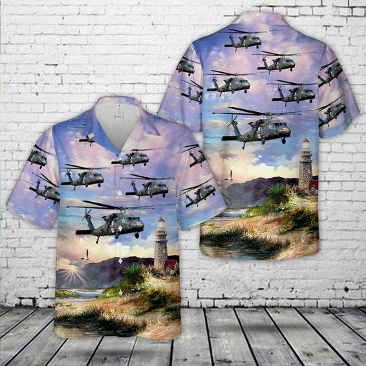 Sikorsky UH-60 Blackhawk Medevac US Army helicopter Hawaiian Shirt HO3037