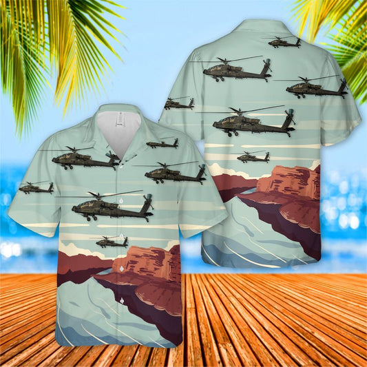 Utah Army National Guard Battalion 211th Aviation Regiment 1st AH-64 Apache helicopter Hawaiian Shirt HO3070