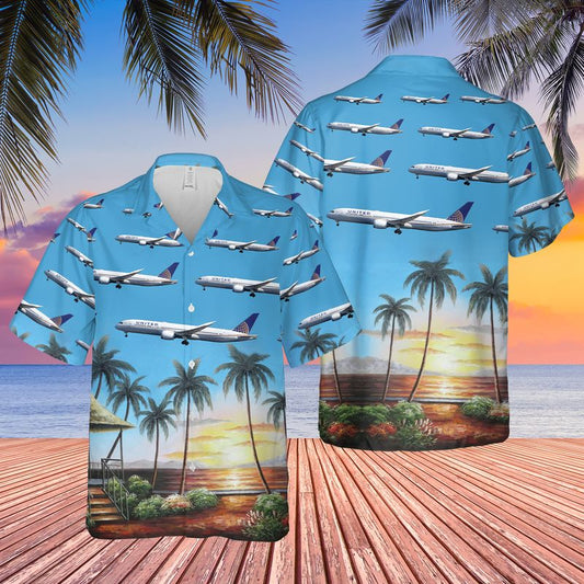 United Airlines Boeing 787-9 Dreamliner Hawaiian Shirt, Hawaiian shirt for men, dad husband veteran HO0122