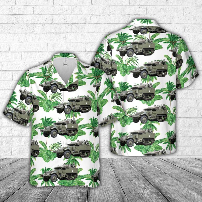 US Army M16 Multiple Gun Motor Carriage Hawaiian Shirt HO3039