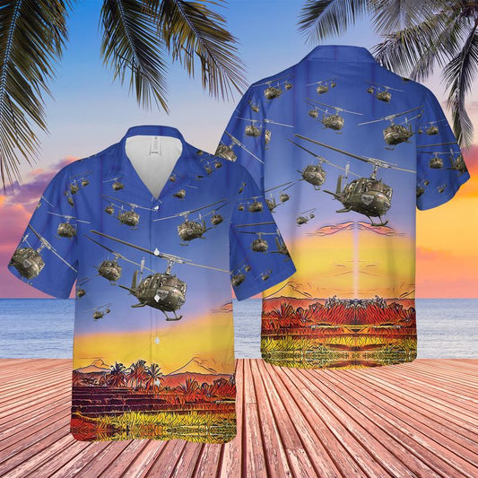 US Army Bell UH-1 Huey Hawaiian Shirt HO3077