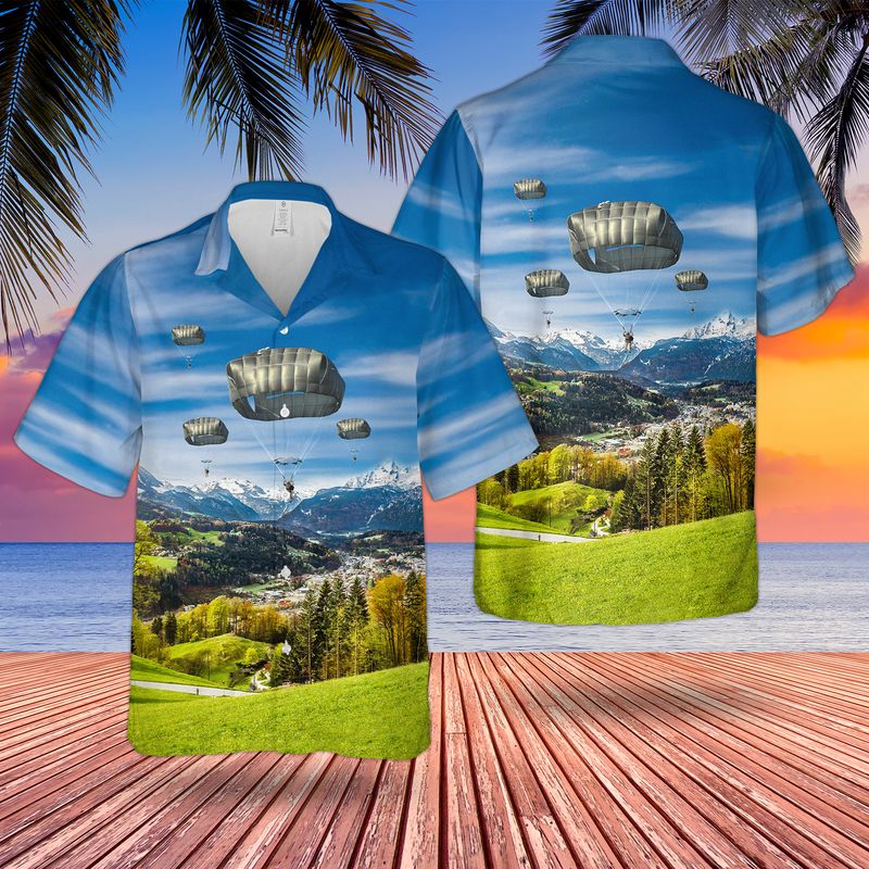 US Army T-11 Parachute Of 173rd Infantry Brigade Combat Team Hawaiian Shirt HO2836