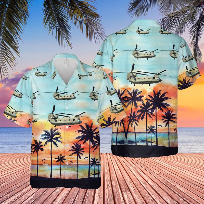 US Army 101st Airborne Division CH-47 Hawaiian Shirt HO3071