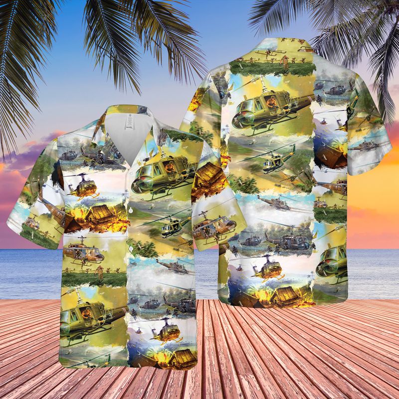 US Army Bell UH-1 Huey Hawaiian Shirt for men and women HO3106